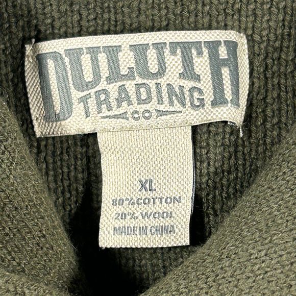 Duluth Trading Co. Wool Blend Collared Sweater Mens XL Green - Picture 5 of 7
